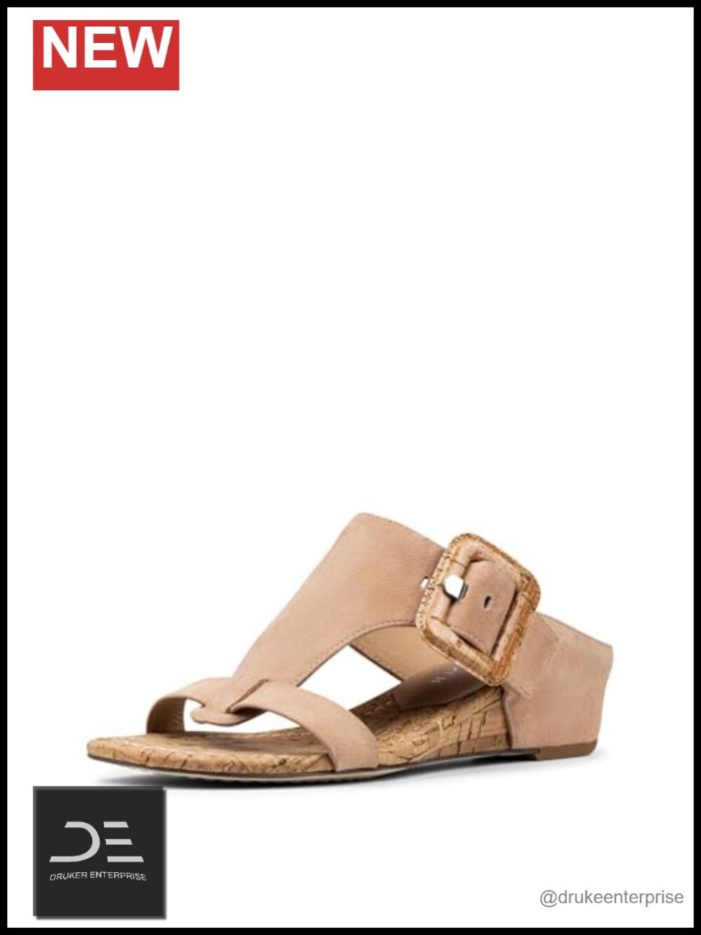 Suede T-Strap Wedge Sandals Slip On Comfort Platform